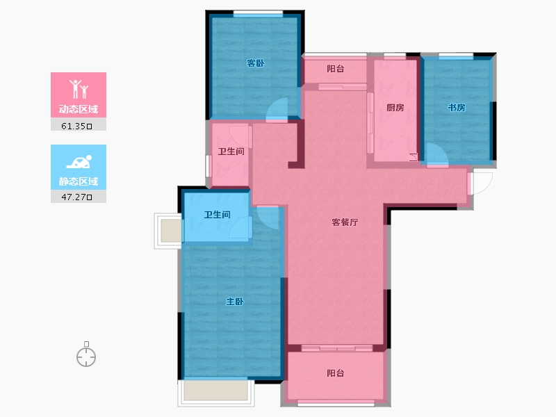 安徽省-六安市-君临龙府-96.43-户型库-动静分区