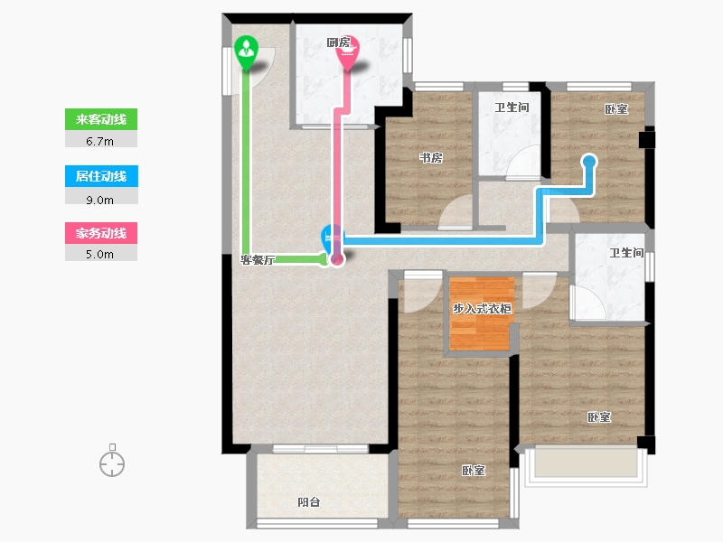 福建省-泉州市-美的智慧城-106.00-户型库-动静线