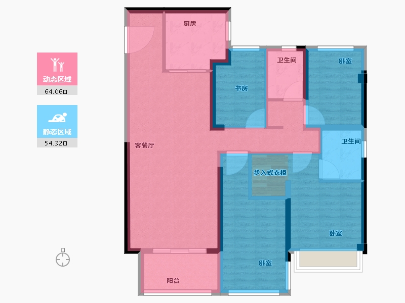 福建省-泉州市-美的智慧城-106.00-户型库-动静分区