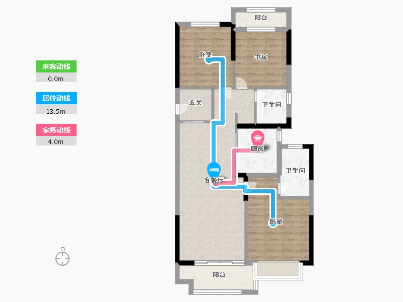 浙江省-宁波市-蓝光·雍舜府-85.99-户型库-动静线