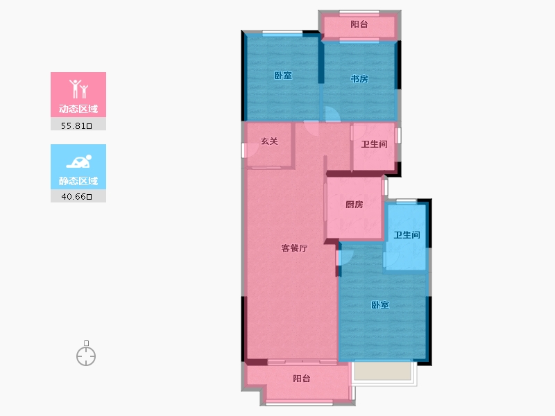 浙江省-宁波市-蓝光·雍舜府-85.99-户型库-动静分区