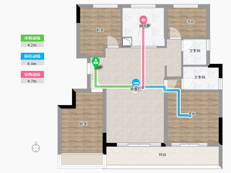 浙江省-杭州市-荷源府-98.45-户型库-动静线