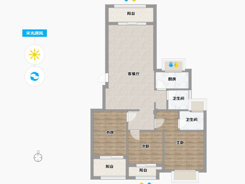 福建省-福州市-东城壹品-84.00-户型库-采光通风