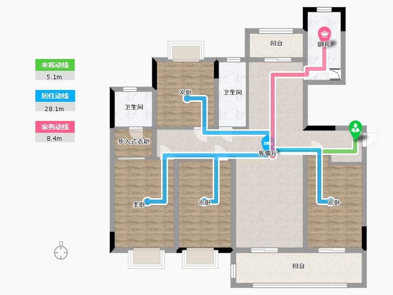 江苏省-南通市-南通国城璟府-128.00-户型库-动静线