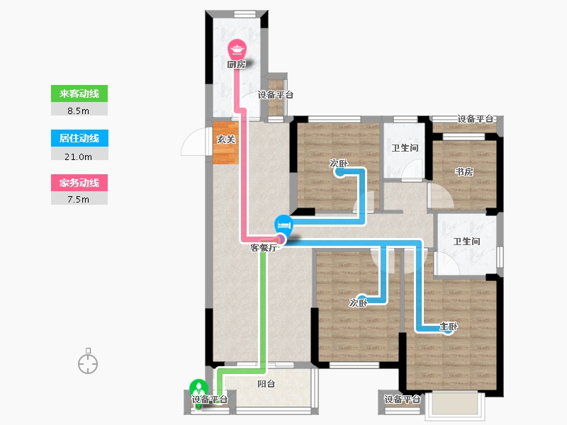 浙江省-台州市-君泰学府-94.00-户型库-动静线