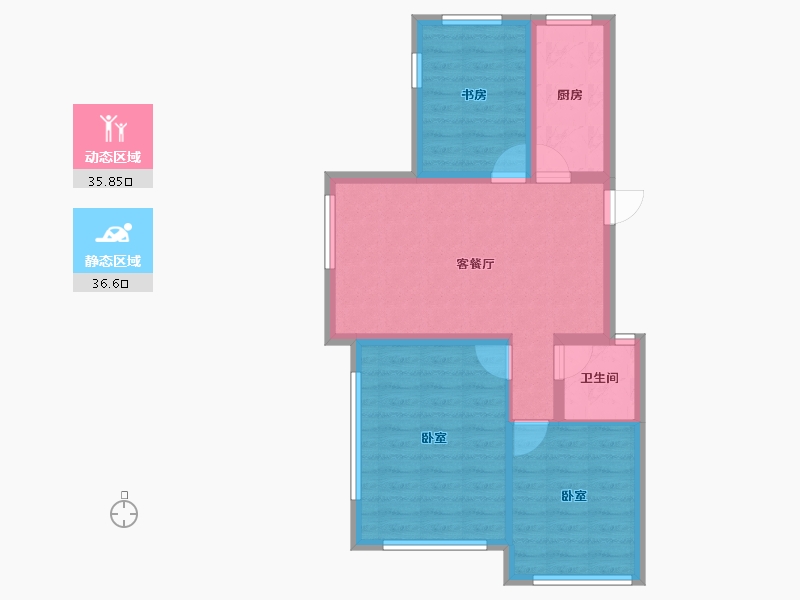 浙江省-绍兴市-临江雅苑-64.52-户型库-动静分区