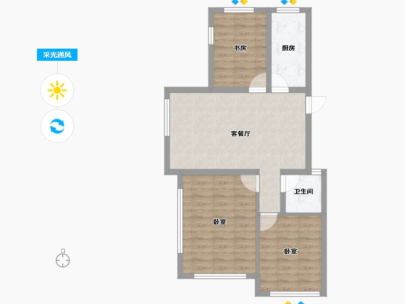 浙江省-绍兴市-临江雅苑-64.52-户型库-采光通风