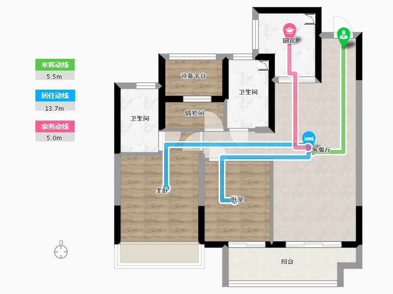 江苏省-苏州市-常熟誉景华庭-76.00-户型库-动静线