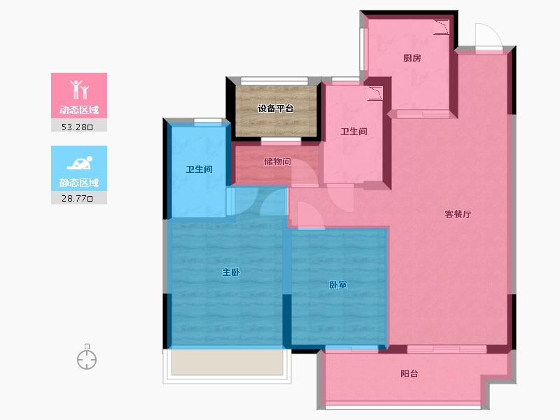 江苏省-苏州市-常熟誉景华庭-76.00-户型库-动静分区