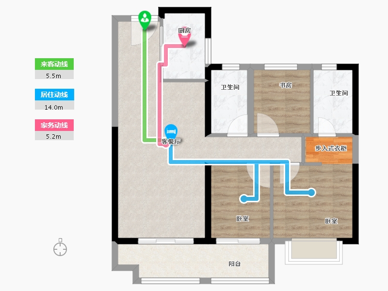 福建省-泉州市-美的智慧城-79.00-户型库-动静线