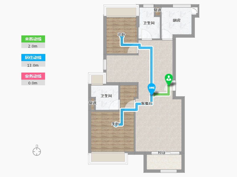 江苏省-泰州市-融创靖江玉兰公馆-82.30-户型库-动静线