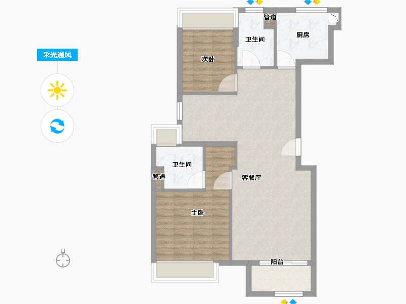 江苏省-泰州市-融创靖江玉兰公馆-82.30-户型库-采光通风