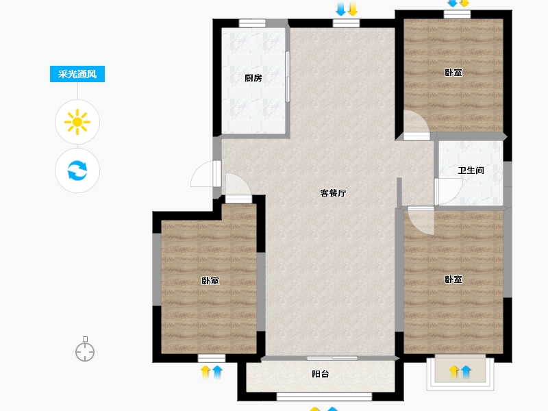 宁夏回族自治区-银川市-正丰盛世灵州-89.02-户型库-采光通风