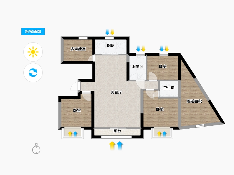 宁夏回族自治区-银川市-正丰海德家园-80.13-户型库-采光通风