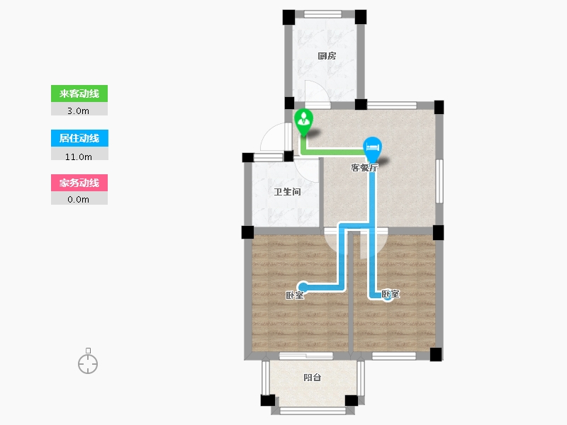 浙江省-绍兴市-鹅境雅园-54.00-户型库-动静线