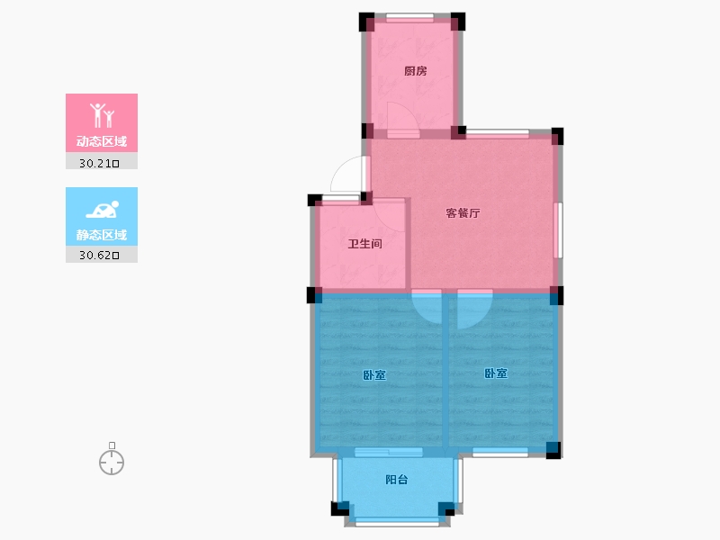 浙江省-绍兴市-鹅境雅园-54.00-户型库-动静分区