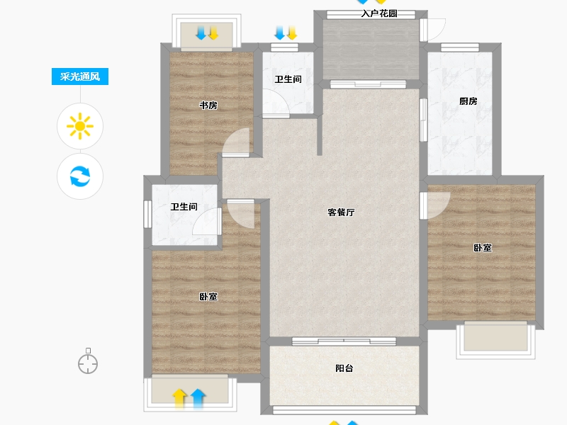 江西省-上饶市-博园湾-90.01-户型库-采光通风