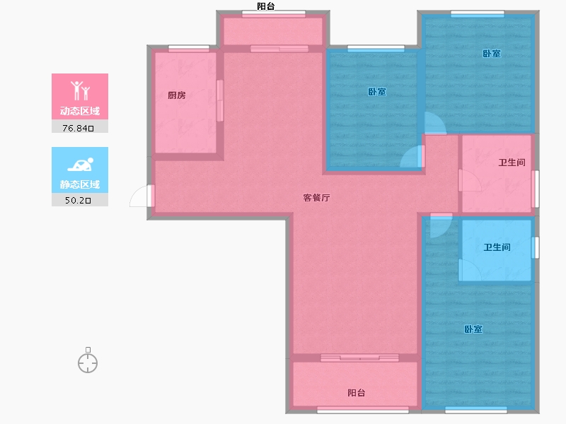 江西省-上饶市-饶商总部基地-113.66-户型库-动静分区