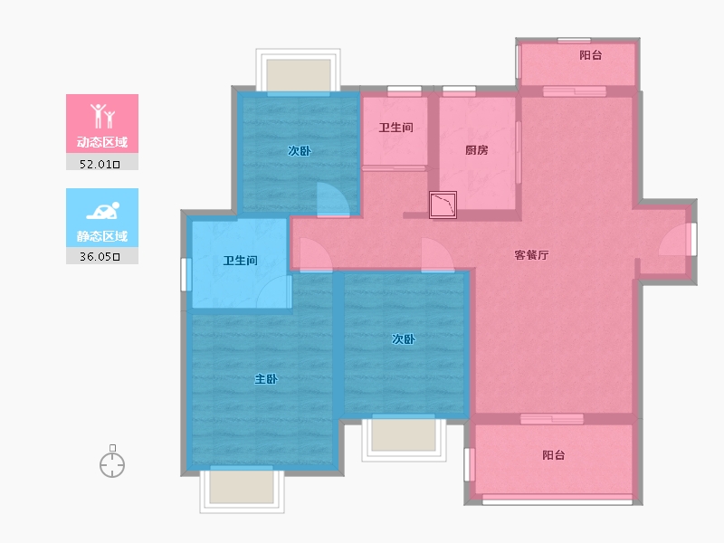 江西省-南昌市-力高澜湖御景-78.00-户型库-动静分区