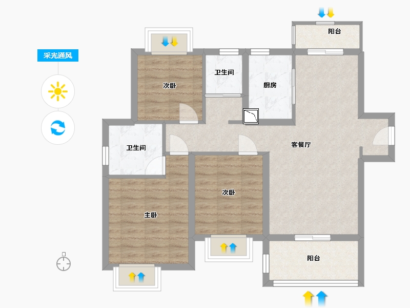 江西省-南昌市-力高澜湖御景-78.00-户型库-采光通风