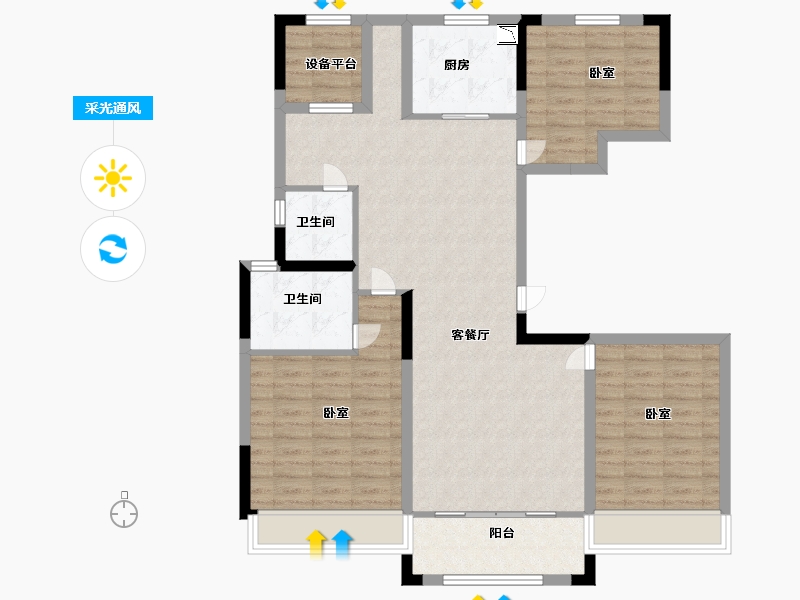 浙江省-湖州市-德清市心府-104.00-户型库-采光通风