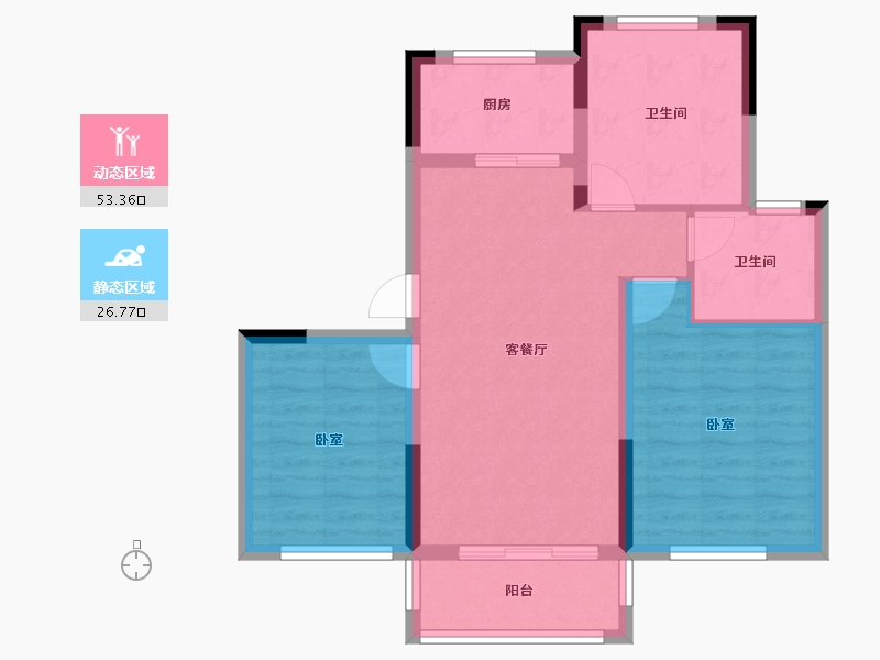 安徽省-芜湖市-滨湖世纪-71.62-户型库-动静分区