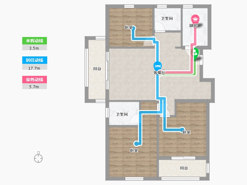 浙江省-嘉兴市-湖畔首府-85.77-户型库-动静线