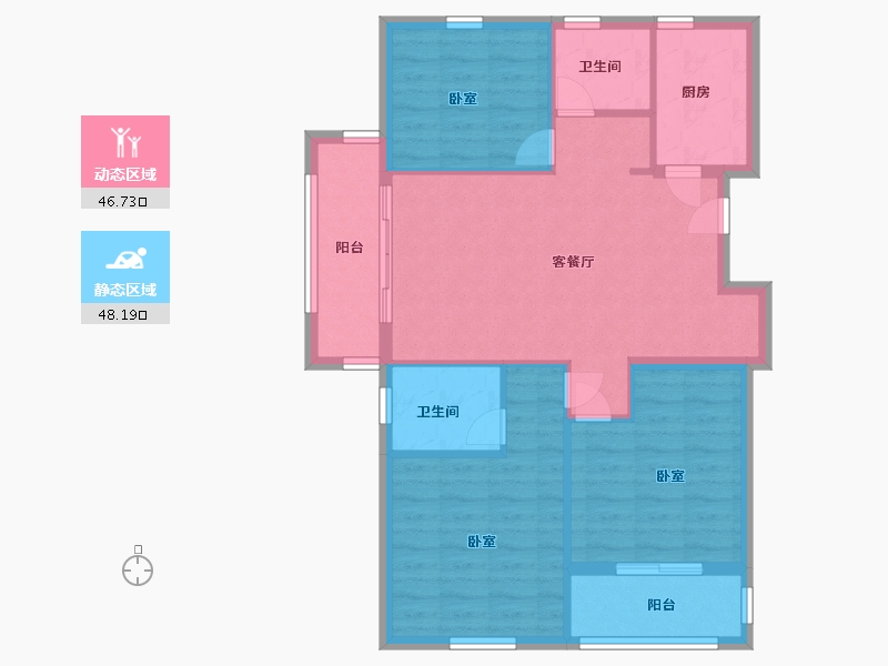 浙江省-嘉兴市-湖畔首府-85.77-户型库-动静分区