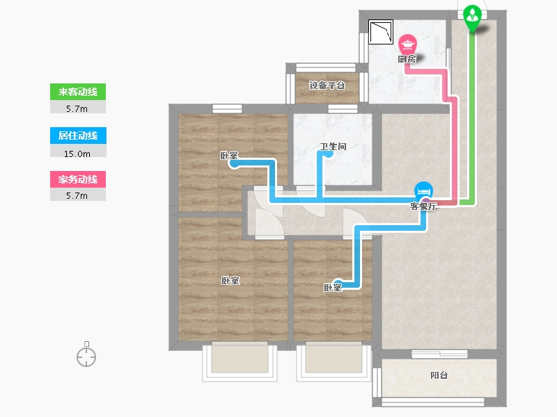 浙江省-嘉兴市-恒大滨河左岸-62.12-户型库-动静线