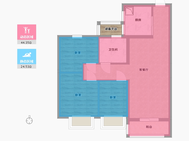 浙江省-嘉兴市-恒大滨河左岸-62.12-户型库-动静分区