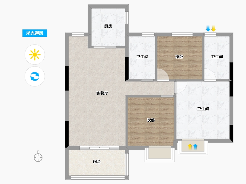 江西省-九江市-中建投优品尚城-86.99-户型库-采光通风