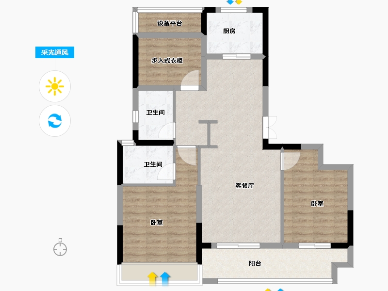 浙江省-金华市-兰城印-87.00-户型库-采光通风