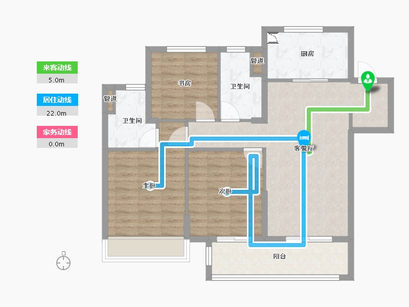 江苏省-泰州市-融创靖江玉兰公馆-87.00-户型库-动静线