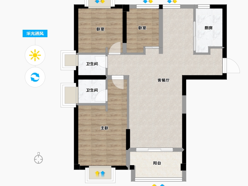 福建省-泉州市-舒华奥体中心-73.90-户型库-采光通风