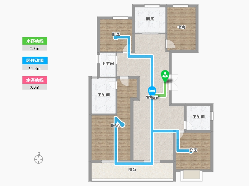 浙江省-杭州市-融创滨江杭源御潮府-127.28-户型库-动静线