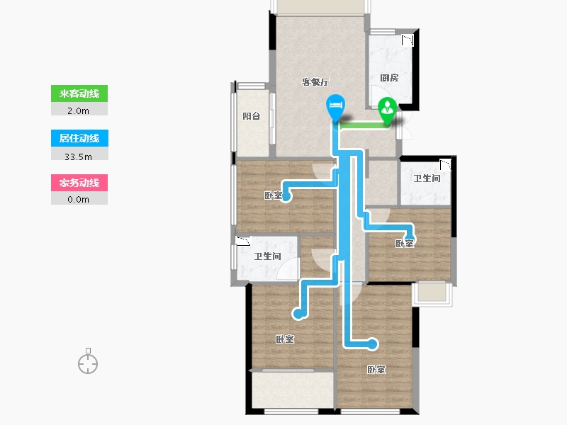 浙江省-丽水市-东方嘉苑-105.00-户型库-动静线