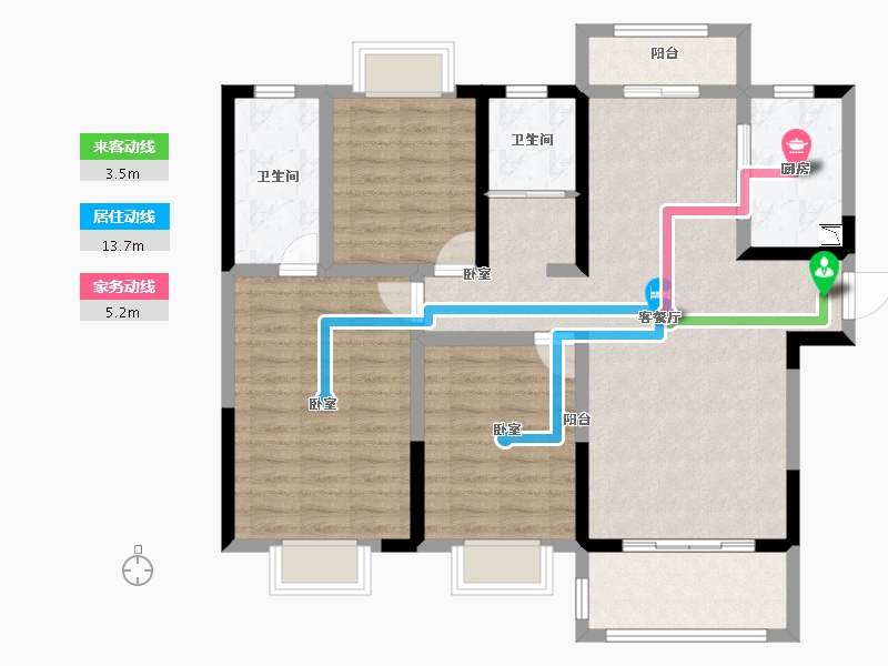 安徽省-淮南市-淮南金融广场-100.01-户型库-动静线