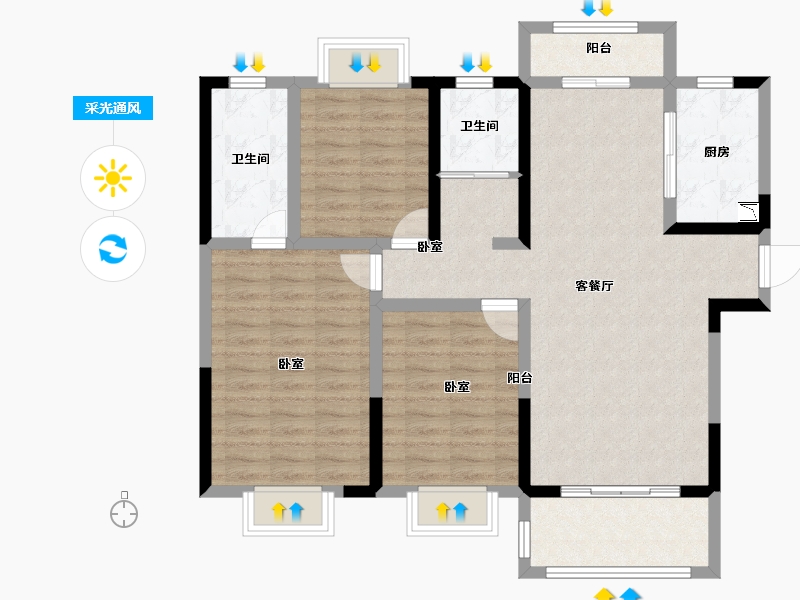 安徽省-淮南市-淮南金融广场-100.01-户型库-采光通风