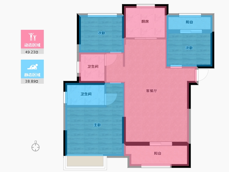 江西省-九江市-满庭春MOMΛ朝阳里-78.39-户型库-动静分区