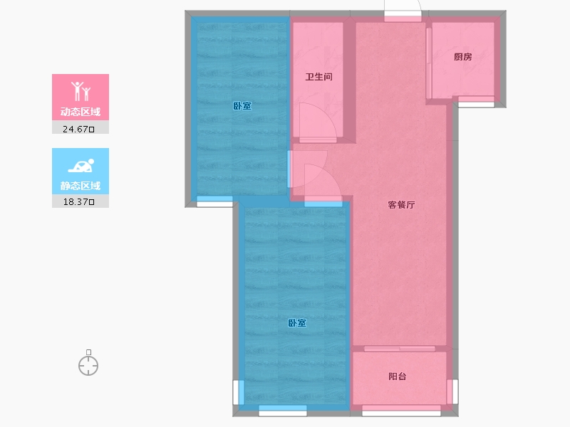 宁夏回族自治区-石嘴山市-银大蔚未来-68.01-户型库-动静分区