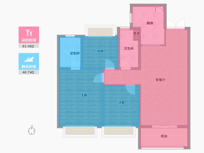 江苏省-泰州市-金通海棠湾-98.00-户型库-动静分区