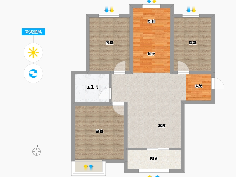 山东省-济南市-中建长清湖-78.43-户型库-采光通风