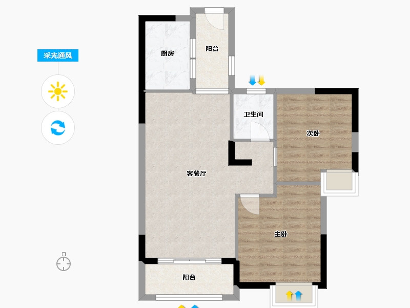 江西省-九江市-新城国际-70.25-户型库-采光通风