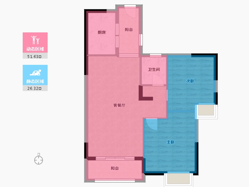 江西省-九江市-新城国际-70.25-户型库-动静分区