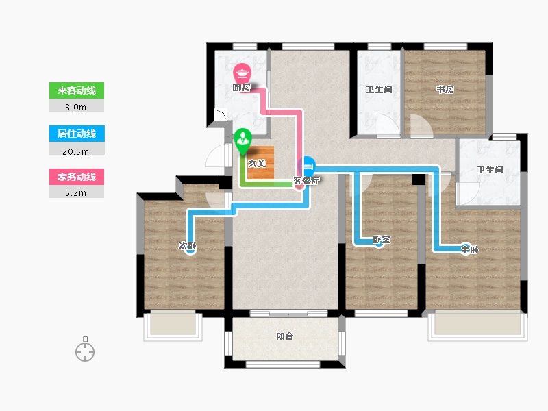 浙江省-宁波市-锦鸿观宸郡-100.00-户型库-动静线