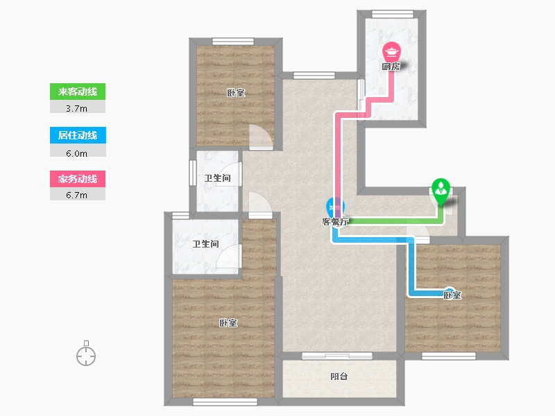 浙江省-湖州市-新都·泰和府-88.42-户型库-动静线