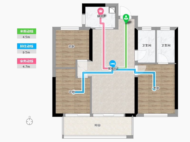 福建省-福州市-世茂永泰温泉小镇-71.00-户型库-动静线