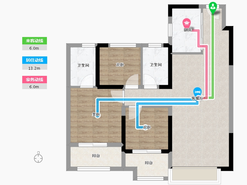 江苏省-徐州市-中骏·柏景湾-79.00-户型库-动静线