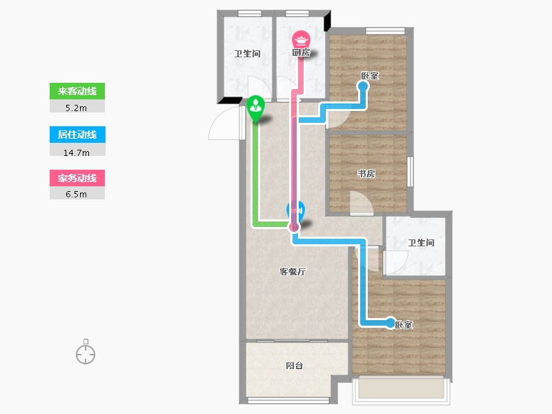 浙江省-湖州市-景都·天鹅湾-87.98-户型库-动静线