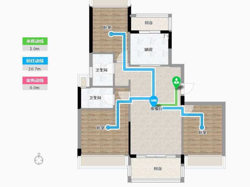 浙江省-丽水市-碧桂园翡翠公馆-92.00-户型库-动静线